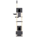 vidaXL Ansamblu pisici din podea până la tavan, gri închis, 277-303 cm vidaXL Ansamblu pisici din podea până la tavan, gri închis, 277-303 cm