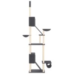 vidaXL Ansamblu pisici din podea până la tavan, gri închis, 277-303 cm vidaXL Ansamblu pisici din podea până la tavan, gri închis, 277-303 cm