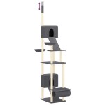 vidaXL Ansamblu pisici din podea până la tavan, gri închis, 277-303 cm vidaXL Ansamblu pisici din podea până la tavan, gri închis, 277-303 cm