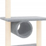 vidaXL Ansamblu pisici cu stâlpi din funie sisal, gri deschis, 279 cm vidaXL Ansamblu pisici cu stâlpi din funie sisal, gri deschis, 279 cm