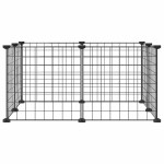 vidaXL Cușcă pentru animale de companie cu 8 panouri, neagră, 35x35 cm, oțel