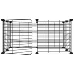 vidaXL Cușcă animale de companie cu ușă, 8 panouri, negru 35x35cm oțel vidaXL Cușcă animale de companie cu ușă, 8 panouri, negru 35x35cm oțel