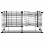 vidaXL Cușcă animale de companie cu ușă, 8 panouri, negru 35x35cm oțel vidaXL Cușcă animale de companie cu ușă, 8 panouri, negru 35x35cm oțel