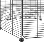 vidaXL Cușcă animale de companie cu ușă, 8 panouri, negru 35x35cm oțel vidaXL Cușcă animale de companie cu ușă, 8 panouri, negru 35x35cm oțel