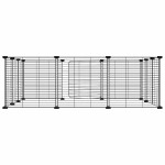 vidaXL Cușcă pentru animale de companie cu 12 panouri și ușă, neagră, 35x35 cm, oțel