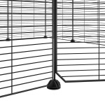 vidaXL Cușcă pentru animale de companie cu 12 panouri și ușă, neagră, 35x35 cm, oțel