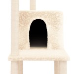 vidaXL Ansamblu de pisici cu stâlpi din funie de sisal, crem, 144,5 cm vidaXL Ansamblu de pisici cu stâlpi din funie de sisal, crem, 144,5 cm