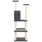 vidaXL Ansamblu de pisici, stâlpi din funie sisal, gri închis 144,5 cm vidaXL Ansamblu de pisici, stâlpi din funie sisal, gri închis 144,5 cm