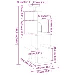vidaXL Ansamblu de pisici, stâlpi din funie sisal, gri închis 144,5 cm vidaXL Ansamblu de pisici, stâlpi din funie sisal, gri închis 144,5 cm