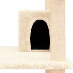 vidaXL Ansamblu de pisici cu stâlpi din funie de sisal, crem, 162 cm vidaXL Ansamblu de pisici cu stâlpi din funie de sisal, crem, 162 cm