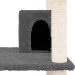 vidaXL Ansamblu de pisici, stâlpi din funie sisal, gri închis, 162 cm vidaXL Ansamblu de pisici, stâlpi din funie sisal, gri închis, 162 cm