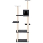 vidaXL Ansamblu de pisici, stâlpi din funie sisal, gri închis, 153 cm vidaXL Ansamblu de pisici, stâlpi din funie sisal, gri închis, 153 cm
