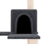vidaXL Ansamblu de pisici, stâlpi din funie sisal, gri închis, 153 cm vidaXL Ansamblu de pisici, stâlpi din funie sisal, gri închis, 153 cm