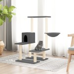 vidaXL Ansamblu de pisici, stâlpi din funie sisal, gri închis, 94,5 cm vidaXL Ansamblu de pisici, stâlpi din funie sisal, gri închis, 94,5 cm