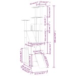 vidaXL Ansamblu pisici, stâlpi din funie sisal, gri deschis, 190 cm