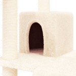 vidaXL Ansamblu de pisici cu stâlpi din funie de sisal, crem, 83 cm vidaXL Ansamblu de pisici cu stâlpi din funie de sisal, crem, 83 cm