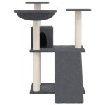 vidaXL Ansamblu pisici cu stâlpi din funie sisal, gri închis, 83 cm vidaXL Ansamblu pisici cu stâlpi din funie sisal, gri închis, 83 cm