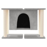 vidaXL Ansamblu de pisici, stâlpi din funie sisal, gri deschis, 50 cm vidaXL Ansamblu de pisici, stâlpi din funie sisal, gri deschis, 50 cm