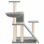 vidaXL Ansamblu de pisici, stâlpi din funie sisal, gri deschis, 82 cm vidaXL Ansamblu de pisici, stâlpi din funie sisal, gri deschis, 82 cm