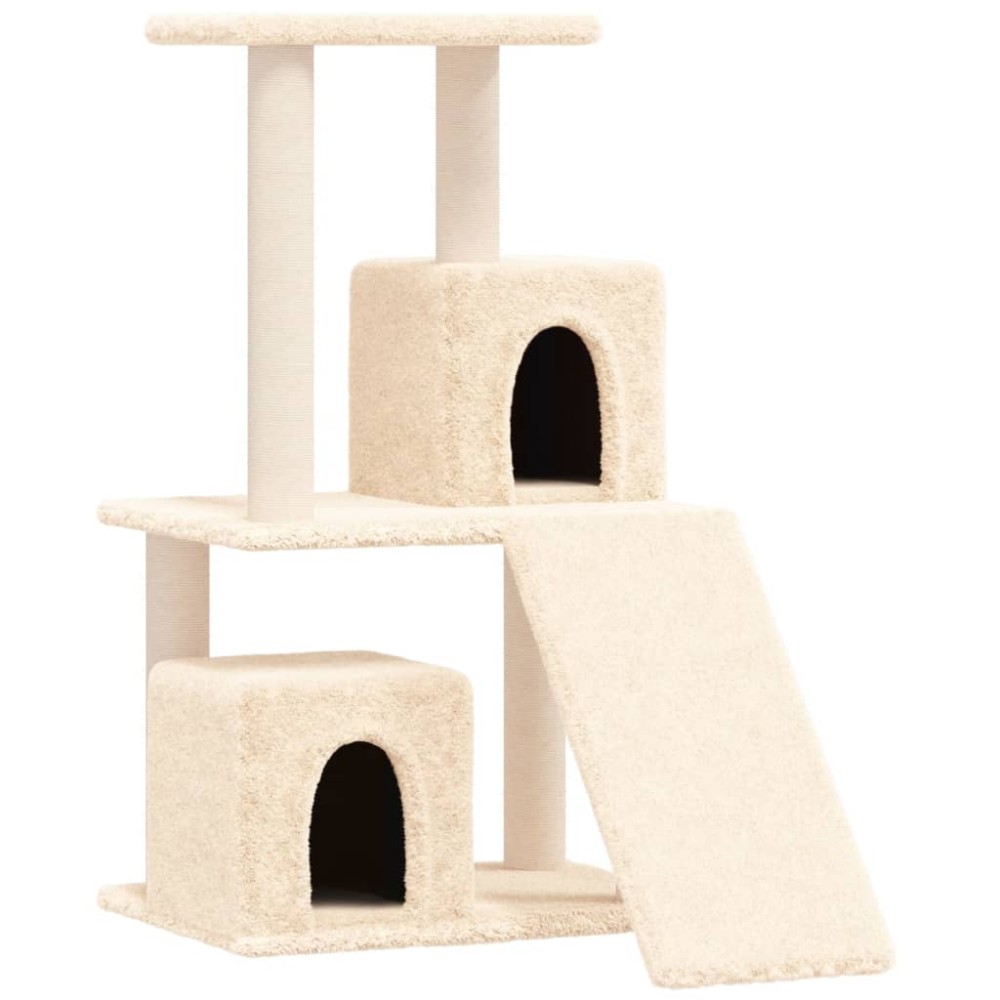 vidaXL Ansamblu de pisici cu stâlpi din funie de sisal, crem, 82 cm
