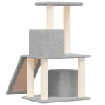 vidaXL Ansamblu de pisici, stâlpi din funie sisal, gri deschis, 82 cm