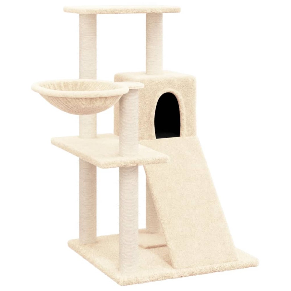 vidaXL Ansamblu de pisici cu stâlpi din funie de sisal, crem, 82 cm