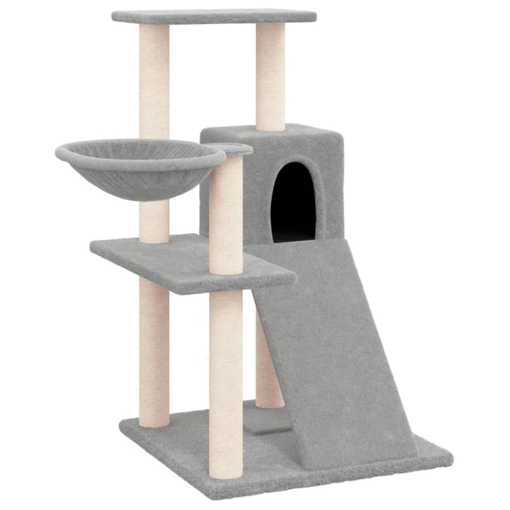 vidaXL Ansamblu de pisici, stâlpi din funie sisal, gri deschis, 82 cm