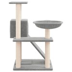 vidaXL Ansamblu de pisici, stâlpi din funie sisal, gri deschis, 82 cm