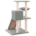 vidaXL Ansamblu de pisici, stâlpi din funie sisal, gri deschis, 82 cm