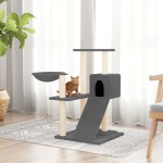 vidaXL Ansamblu pisici cu stâlpi din funie sisal, gri închis, 82 cm vidaXL Ansamblu pisici cu stâlpi din funie sisal, gri închis, 82 cm