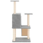 vidaXL Ansamblu de pisici, stâlpi din funie sisal, gri deschis, 109 cm vidaXL Ansamblu de pisici, stâlpi din funie sisal, gri deschis, 109 cm