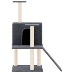 vidaXL Ansamblu de pisici, stâlpi din funie sisal, gri închis, 109 cm