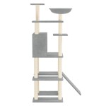 vidaXL Ansamblu de pisici, stâlpi din funie sisal, gri deschis, 166 cm vidaXL Ansamblu de pisici, stâlpi din funie sisal, gri deschis, 166 cm