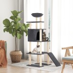 vidaXL Ansamblu de pisici, stâlpi din funie sisal, gri închis, 166 cm vidaXL Ansamblu de pisici, stâlpi din funie sisal, gri închis, 166 cm