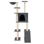 vidaXL Ansamblu de pisici, stâlpi din funie sisal, gri închis, 166 cm vidaXL Ansamblu de pisici, stâlpi din funie sisal, gri închis, 166 cm