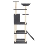 vidaXL Ansamblu de pisici, stâlpi din funie sisal, gri închis, 166 cm vidaXL Ansamblu de pisici, stâlpi din funie sisal, gri închis, 166 cm
