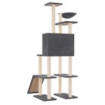 vidaXL Ansamblu de pisici, stâlpi din funie sisal, gri închis, 166 cm vidaXL Ansamblu de pisici, stâlpi din funie sisal, gri închis, 166 cm