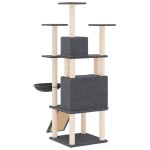 vidaXL Ansamblu de pisici, stâlpi din funie sisal, gri închis, 154 cm vidaXL Ansamblu de pisici, stâlpi din funie sisal, gri închis, 154 cm