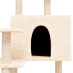 vidaXL Ansamblu de pisici cu stâlpi din funie de sisal, crem, 153 cm vidaXL Ansamblu de pisici cu stâlpi din funie de sisal, crem, 153 cm
