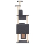 vidaXL Ansamblu de pisici, stâlpi din funie sisal, gri închis, 168 cm vidaXL Ansamblu de pisici, stâlpi din funie sisal, gri închis, 168 cm