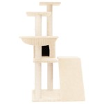 vidaXL Ansamblu de pisici cu stâlpi din funie de sisal, crem, 94 cm