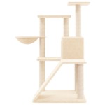 vidaXL Ansamblu de pisici cu stâlpi din funie de sisal, crem, 94 cm