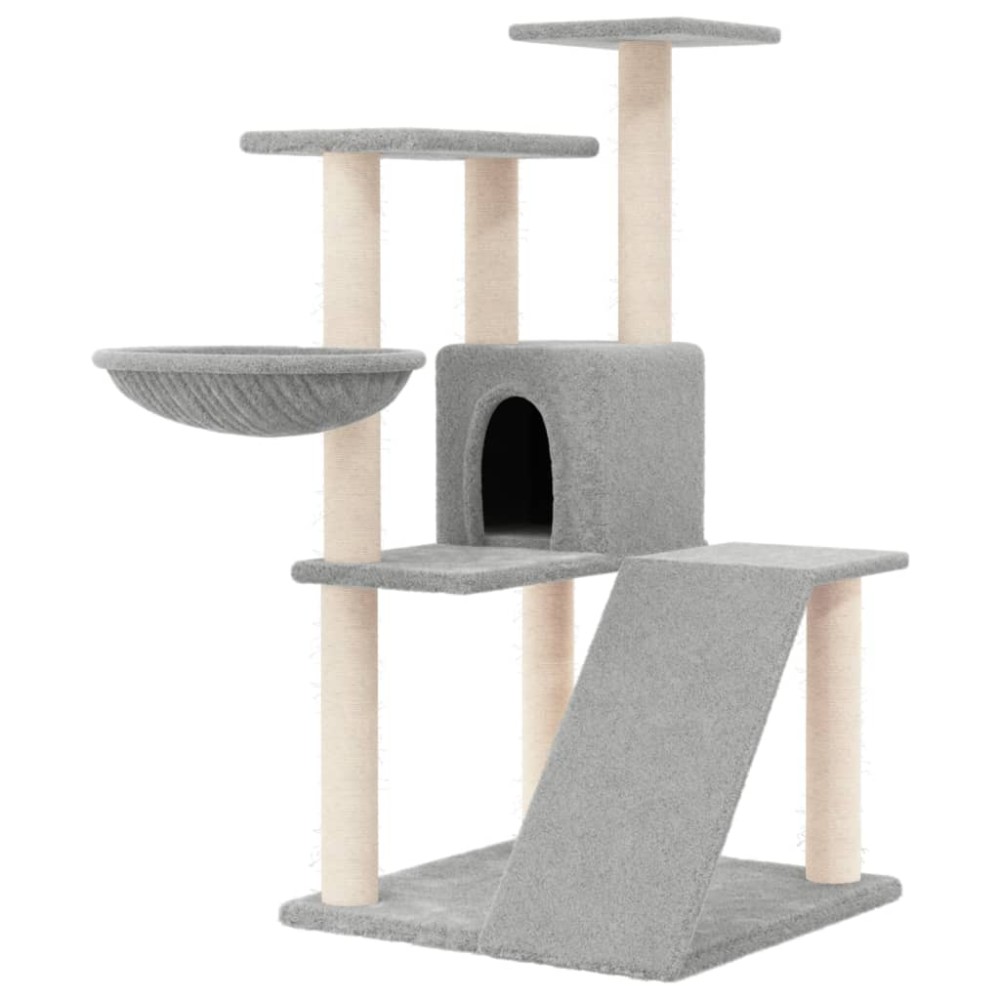 vidaXL Ansamblu pisici, stâlpi din funie sisal, gri deschis, 94 cm