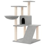 vidaXL Ansamblu pisici, stâlpi din funie sisal, gri deschis, 94 cm vidaXL Ansamblu pisici, stâlpi din funie sisal, gri deschis, 94 cm