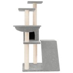 vidaXL Ansamblu pisici, stâlpi din funie sisal, gri deschis, 94 cm vidaXL Ansamblu pisici, stâlpi din funie sisal, gri deschis, 94 cm