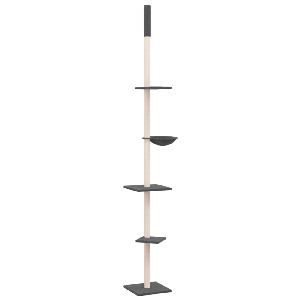 vidaXL Ansamblu pisici podea până la tavan, gri închis, 263,5-289,5 cm