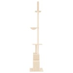 vidaXL Ansamblu pisici din podea până la tavan, crem, 250,5-276,5 cm