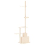 vidaXL Ansamblu pisici din podea până la tavan, crem, 250,5-276,5 cm