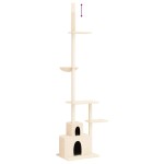 vidaXL Ansamblu pisici din podea până la tavan, crem, 250,5-276,5 cm