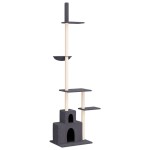 vidaXL Ansamblu pisici podea până la tavan, gri închis, 250,5-276,5 cm vidaXL Ansamblu pisici podea până la tavan, gri închis, 250,5-276,5 cm